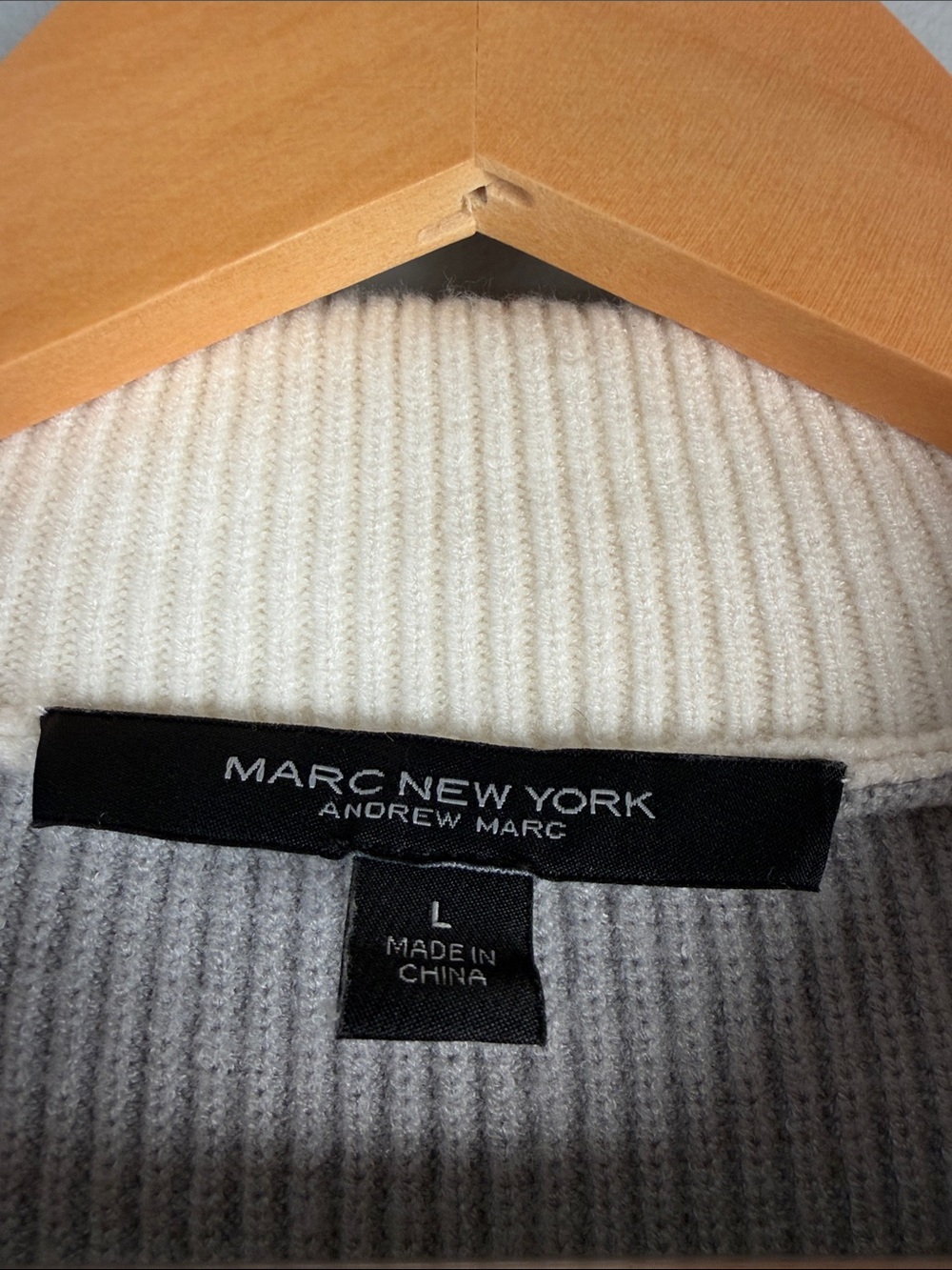 Marc New York Colorblock Half-Zip Sweater Neutral Après-ski Size L - Picture 2 of 9
